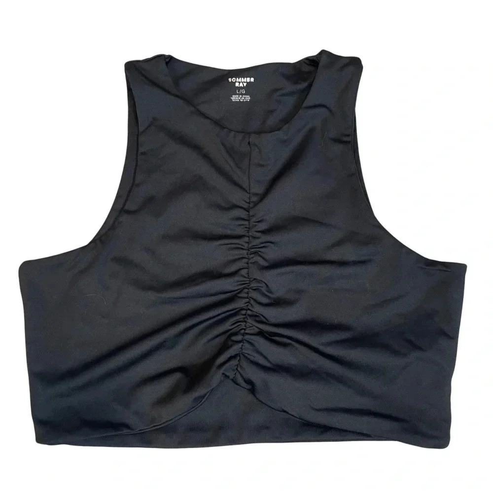 Sommer Ray Black Crop Tank • Large